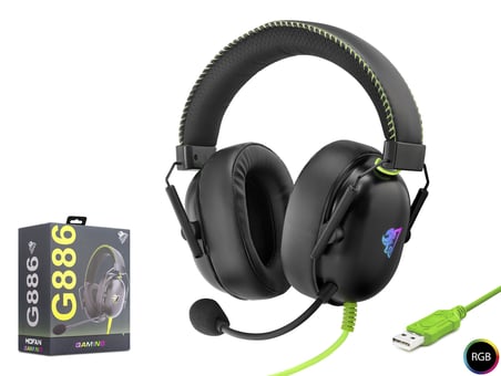 Kulaklik Usb Rgb 7.1 - Siyah/Yeşil G886