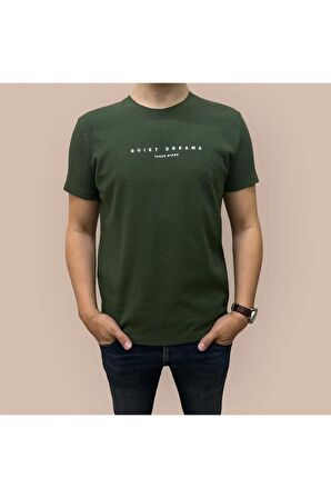 Erkek Regular Yeşil Baskılı T-Shirt