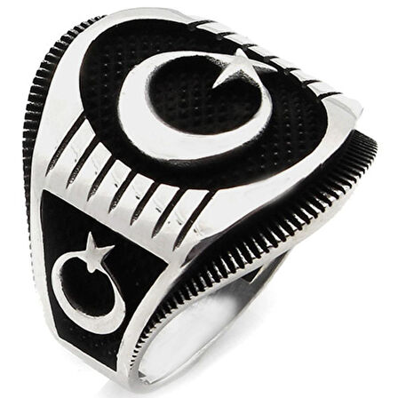 Ay Yıldız 925 Ayar Gümüş Yüzük