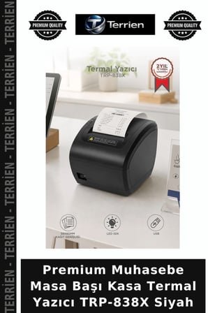 Premium Muhasebe Masa Başı Kasa Termal Yazıcı TRP-838X Siyah