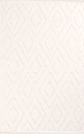 Nexus Halı Thalia 659 Beyaz Modern Çizgili Saçaklı Halı