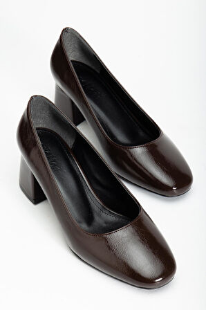 Suins Thalin Model Kadın Siyah Kahve Orta Topuklu Ayakkabı