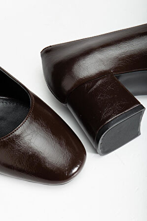 Suins Thalin Model Kadın Siyah Kahve Orta Topuklu Ayakkabı