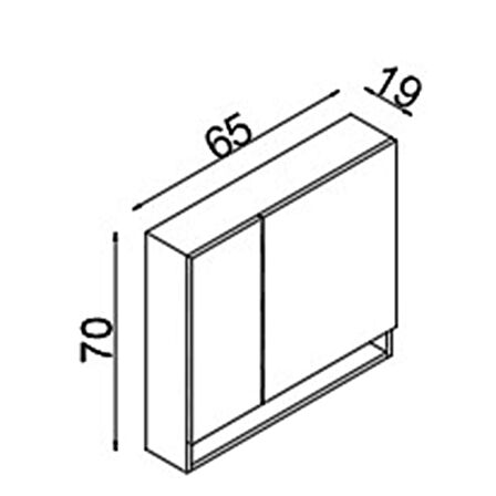 Teta Home Batum 65 Cm Mdf Banyo Üst Aynalı Dolap