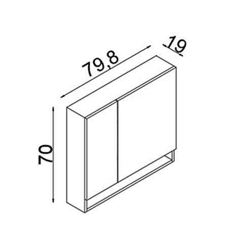 Teta Home Batum 80 Cm Mdf Banyo Aynalı Üst Dolap