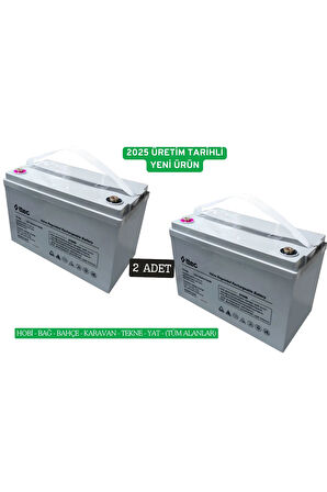 100AH 12V JEL AKÜ KARAVAN-BAĞ BAHÇE-SOLAR SİSTEMLER İÇİN 2 Lİ PAKET
