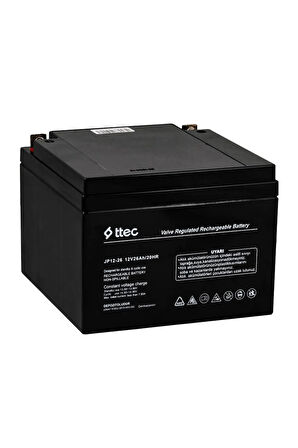 12V 26AH BAKIMSIZ KURU TİP AKÜ VE 3 AMPER ŞARJ ALETİ