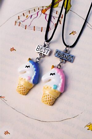 Unicorn Dondurma Ikili Best Friends Kolye Arkadaşlık Best Friends Kolyesi