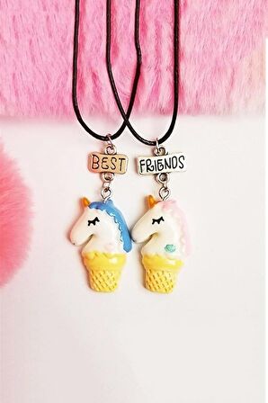 Unicorn Dondurma Ikili Best Friends Kolye Arkadaşlık Best Friends Kolyesi