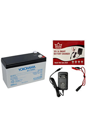 12V 7.2AH BAKIMSIZ KURU AKÜ VE 1 AMPER ŞARJ ALETİ