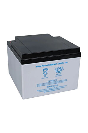 12V 26 AMPER KURU TİP BAKIMSIZ AKÜ A KALİTE 1. SINIF