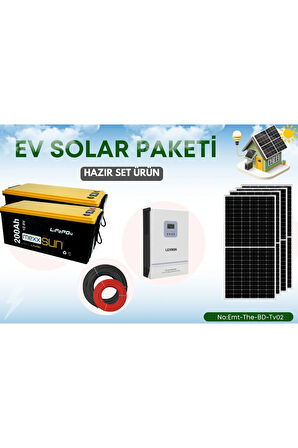 LİFEPO4 SOLAR GÜNEŞ ENERJİ PAKETİ EV İHTİYAÇLARI İÇİN