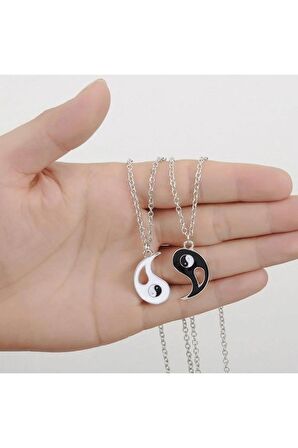 2 Adet Ying Yang Denge Kolye Sevgili Arkadaşlık Best Friends Kolyesi