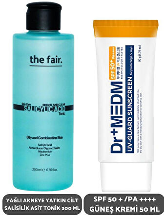 the fair. Yağlı Akneye Yatkın Salisilik Asit Tonik 200 ml ve Dermal SPF 50 Güneş Kremi 50 ml