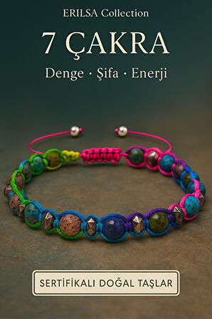 Sertifikalı 7 Çakra Doğal Taş Bileklik – Denge, Şifa ve Enerji Uyumu