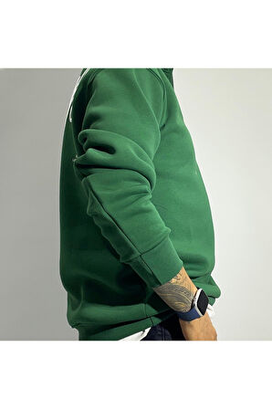 Nakış Detaylı Yarım Fermuar Oversize Erkek Sweatshirt