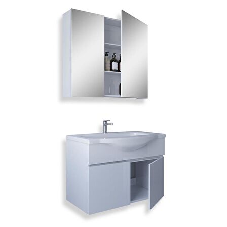 Teta Home Kahire 80 Cm Mdf Banyo Dolabı Seti