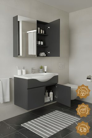 Teta Home Kahire 80 Cm Mdf Banyo Dolabı Seti