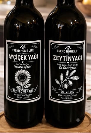 Ahşap Stantlı Amber 2’li Cam 750Ml Zeytinyağı Sıvıyağ Ayçiçek Yağı Şişesi Yağdalık Yağdanlık