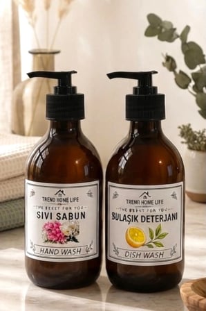 Stantsız 500Ml Cam Sıvı Sabunluk Sıvı Deterjanlık Şişesi