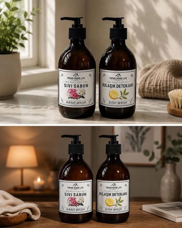 Stantsız 500Ml Cam Sıvı Sabunluk Sıvı Deterjanlık Şişesi