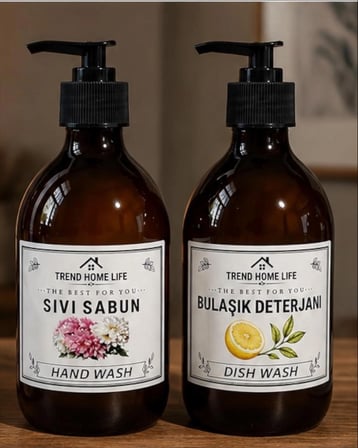 Stantsız 500Ml Cam Sıvı Sabunluk Sıvı Deterjanlık Şişesi