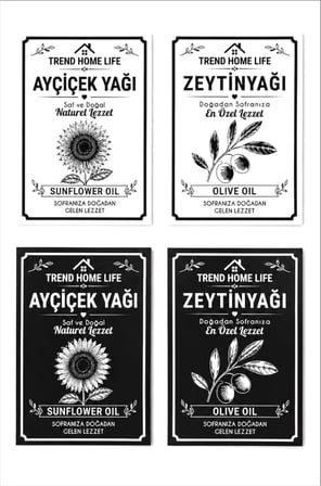 Suya Dayanıklı Ayçiçekyağı, Zeytin Yağı Etiketi Etiket