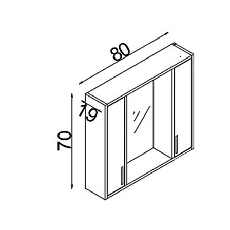 Teta Home Lizbon 80 Cm Mdf Banyo Üst Dolabı