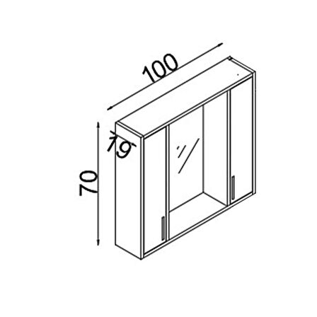 Teta Home Lizbon 100 Cm Mdf Banyo Üst Dolabı