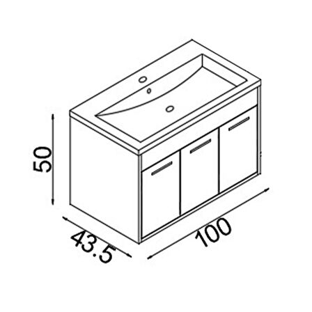 Teta Home Lizbon 100 Cm Mdf Banyo Lavabolu Alt Dolap