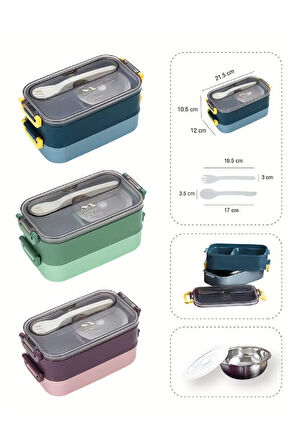 VAGONLİFE Lunch Box 700ml Paslanmaz Çelik Çift Katlı Kaseli VGN-465