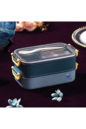 VAGONLİFE Lunch Box 700ml Paslanmaz Çelik Çift Katlı Kaseli VGN-465