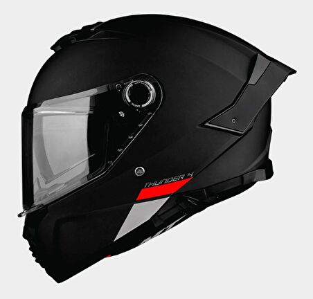MT Thunder 4SV Solid A1 Şeffaf Vizörlü Kask Mat Siyah 2XL
