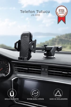 Delux Serisi Magnetic Car Holder Araç İçi Telefon Tutucu JX010 Siyah Taşıyıcı Manyetik Stant