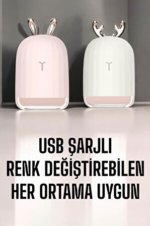 Renkli Tavşan Şekilli Buharlı Nemlendirici – Sessiz Kullanım