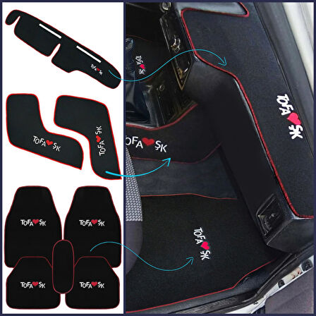 Tofaş Şahin Doğan Kartal Nakışlı Halı Paspas | Tofaş Alçak Torpido Koruma Halısı & Konsol Yan Kumaşı