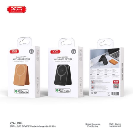 Mini Cüzdan Taşınabilir Destek Cihaz Standı XO LP04 AirTag Uyumlu MagSafe Katlanabilir Kartlık