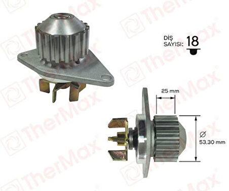 Thermax T01.224 Devirdaim 206-207-1007-Partner-Berlingo-C2-C3-Saxo-Xsara 1.4 Pa837 T 1201.G0