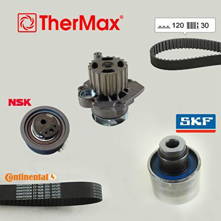 Thermax T15.163 Devirdaimlı Triger Seti T5-Caddy-Passat-Jetta-Golf-Polo-A3-Leon 1.4-1.9TD Bjb-Axb-Amf-BLS-Avf-BNM T 038198119A
