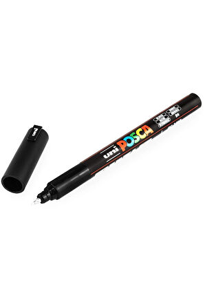 Posca Uni Pc-1Mr Renkli Boya Marker Kalemler Ultra İnce 0,7 mm Siyah (3 Adet)