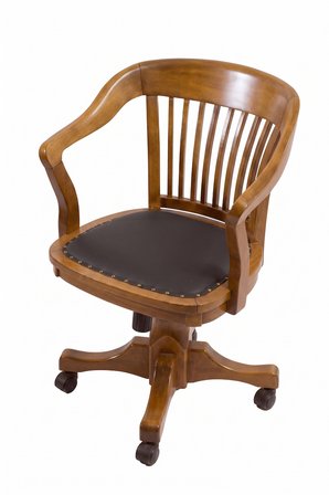Throne Deri Döşemeli Ahşap Ofis Sandalyesi