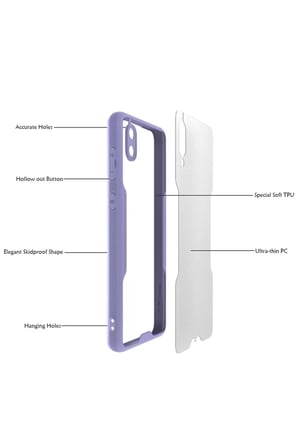 Newface Samsung Galaxy A02 Kılıf Platin Silikon - Mavi