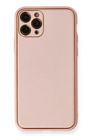 Newface Apple iPhone 11 Pro Kılıf Coco Deri Silikon Kapak - Pembe
