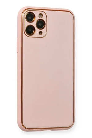 Newface Apple iPhone 11 Pro Kılıf Coco Deri Silikon Kapak - Pembe