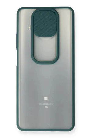 Newface Xiaomi Mi 10T Lite Kılıf Palm Buzlu Kamera Sürgülü Silikon - Yeşil