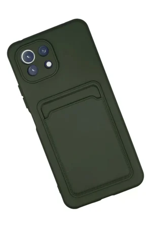 Newface Xiaomi Mi 11 Kılıf Kelvin Kartvizitli Silikon - Koyu Yeşil