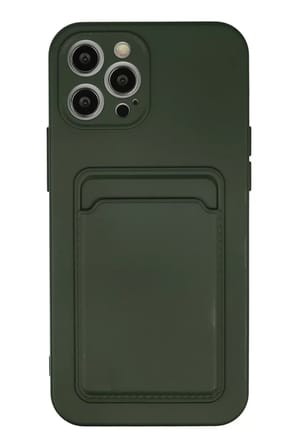 Newface Apple iPhone 12 Pro Max Kılıf Kelvin Kartvizitli Silikon - Koyu Yeşil
