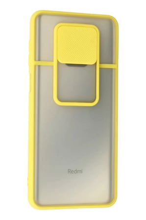Newface Xiaomi Redmi Note 9 Pro Kılıf Palm Buzlu Kamera Sürgülü Silikon - Sarı