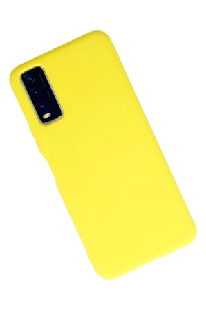 Newface Vivo Y11S Kılıf Nano içi Kadife Silikon - Sarı