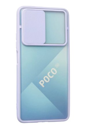 Newface Xiaomi Poco F3 Kılıf Palm Buzlu Kamera Sürgülü Silikon - Lila